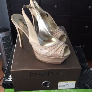 Bebe open toe sling back